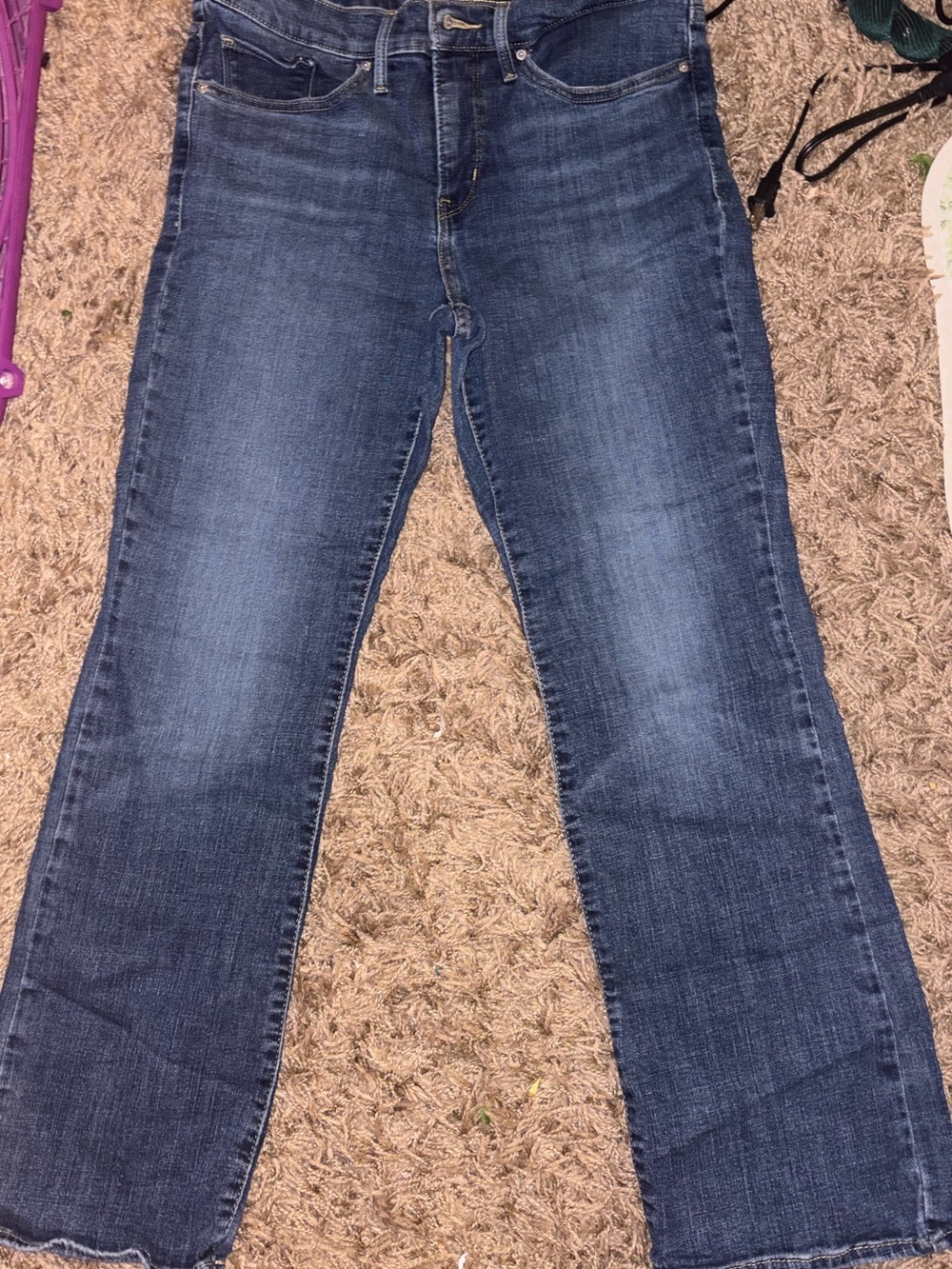 Levi's Women's Straight-Leg Jeans in Dark Blue Wash